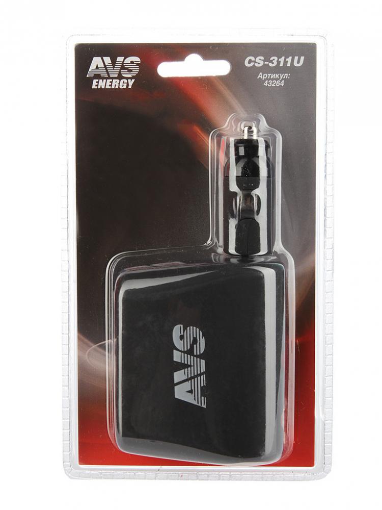 Разветвитель AVS CS311U (3 выхода + USB) 12-24