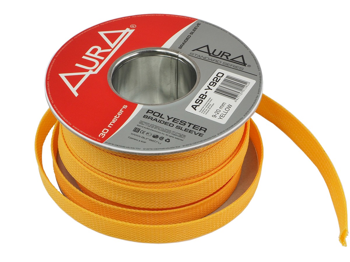 Оплетка кабельная AURA ASB-Y920 желтая