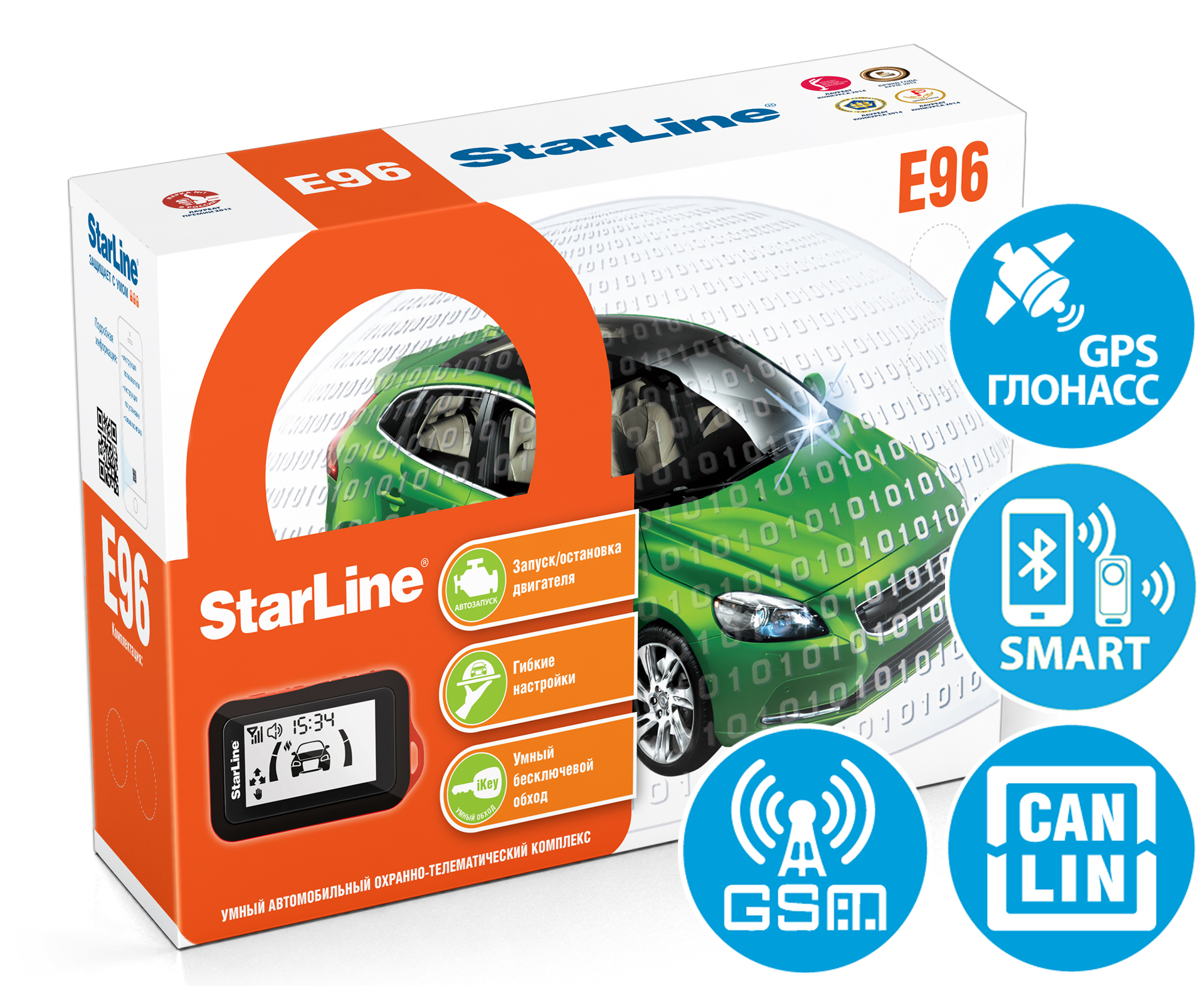 Aвтосигнализация StarLine E96 v2 BT 2CAN+4LIN 2SIM GSM-GPS